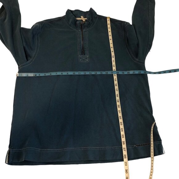 TRUE GRIT 1/4 Zip Sweater Men's Size Large Blue Long Sleeve Turtleneck - Picture 3 of 11